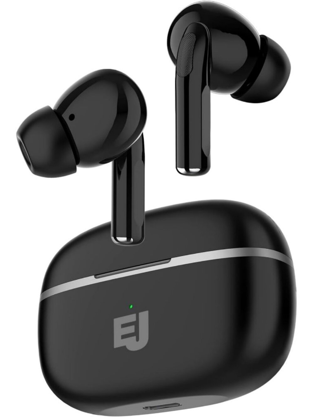 Wireless Bluetooth Earbuds with Charging Case - Sleek Black Design, Noise